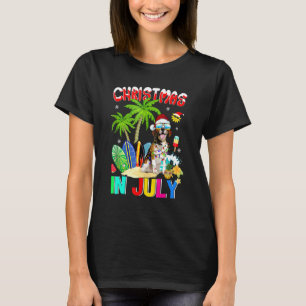 Beagles In Santa Hat Sunglasses Christmas In July T-Shirt