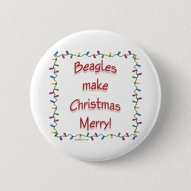 Beagles Make Christmas Merry - Button (Front)