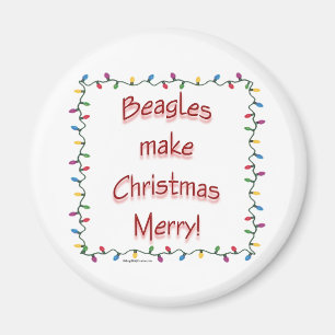 Beagles Make Christmas Merry - Magnet
