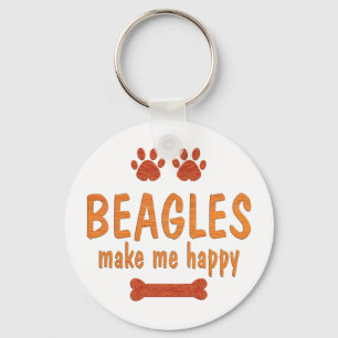 Beagles Make Me Happy Key Ring