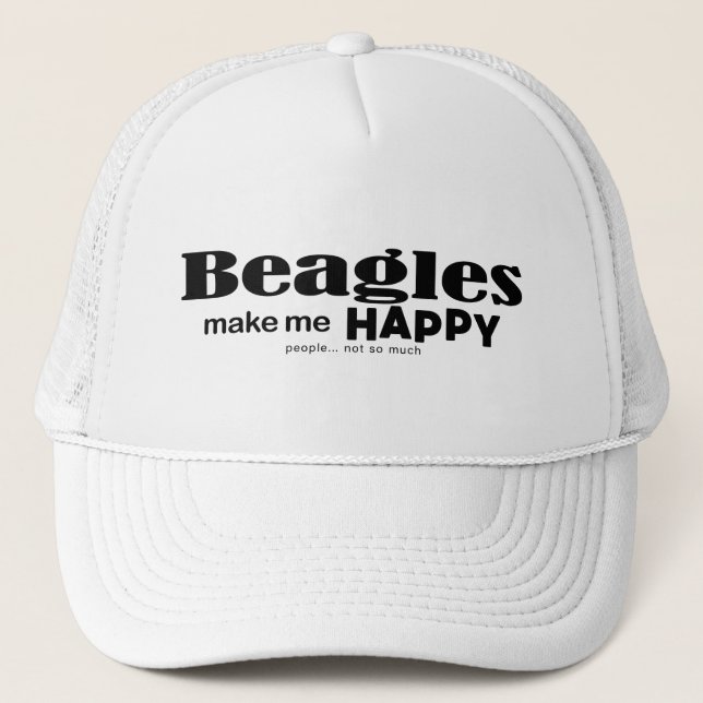 Beagles Make Me Happy Trucker Hat (Front)