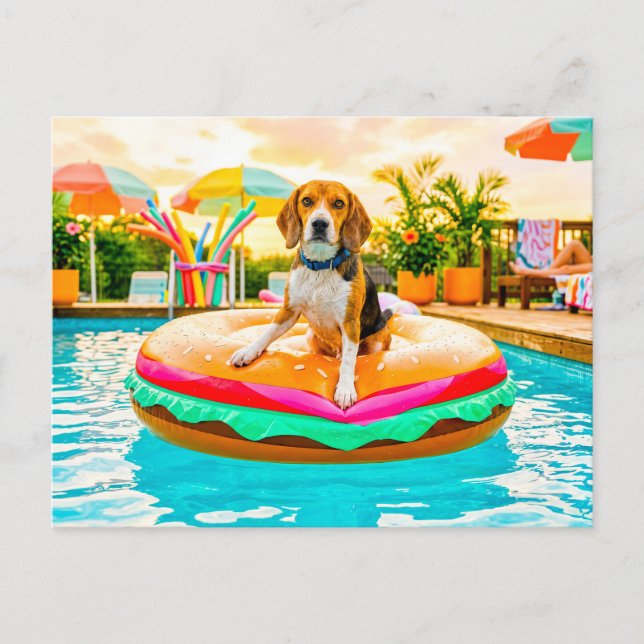 Beagles on the burger float postcard (Front)