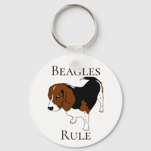 Beagles Rule Puppy Dog  Canine Puppies Key Chain