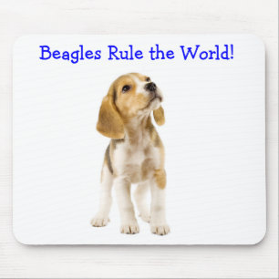 Beagles Rule the World Puppy Mousepad