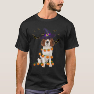Beagles Wizard Hat Tree Lights Pumpkin Funny Party T-Shirt