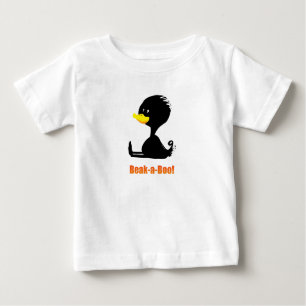 Beak-a-Boo! Cute Cartoon Duck with Funny Pun Baby T-Shirt