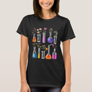 Beaker Science Teacher Floral Test Tube Chemistry T-Shirt