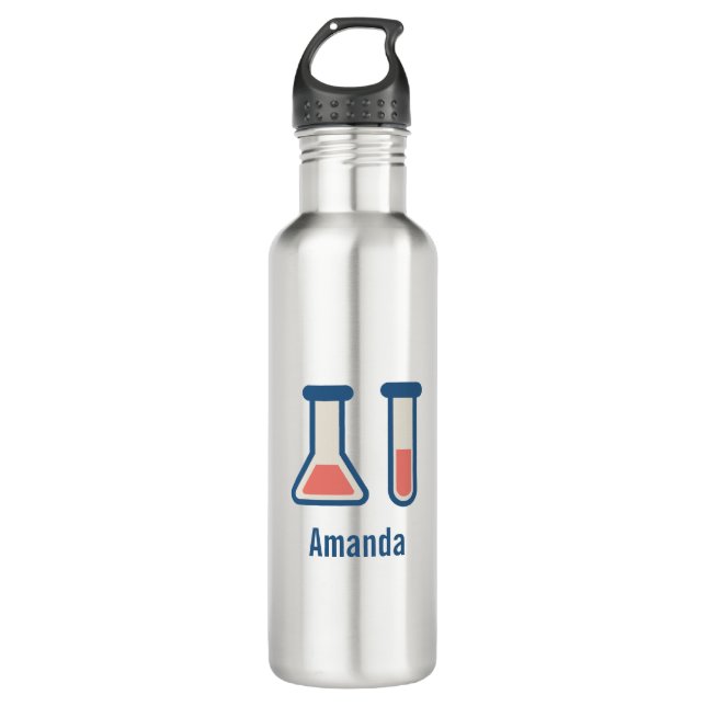 Beaker & Test Tube Science Themed 710 Ml Water Bottle (Front)