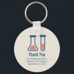 Beaker & Test Tube Science Themed Birthday Key Ring<br><div class="desc">A birthday favour key chain for a science themed party.  A cute drawing of a test tube and beaker. Perfect for science types.</div>