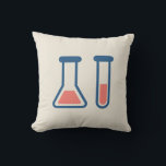 Beaker & Test Tube Science Themed Cushion<br><div class="desc">Pillow with a cute drawing of a test tube and beaker. Perfect for science types.</div>