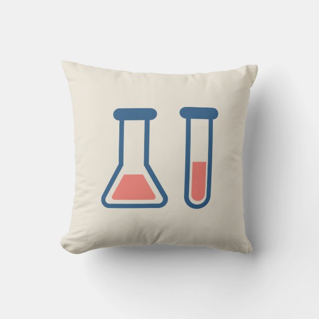 Beaker & Test Tube Science Themed Cushion (Front)