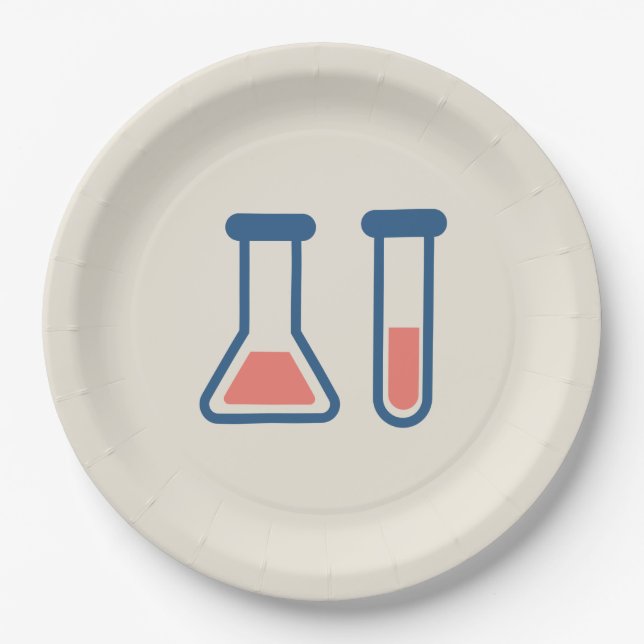 Beaker & Test Tube Science Themed Paper Plate (Front)