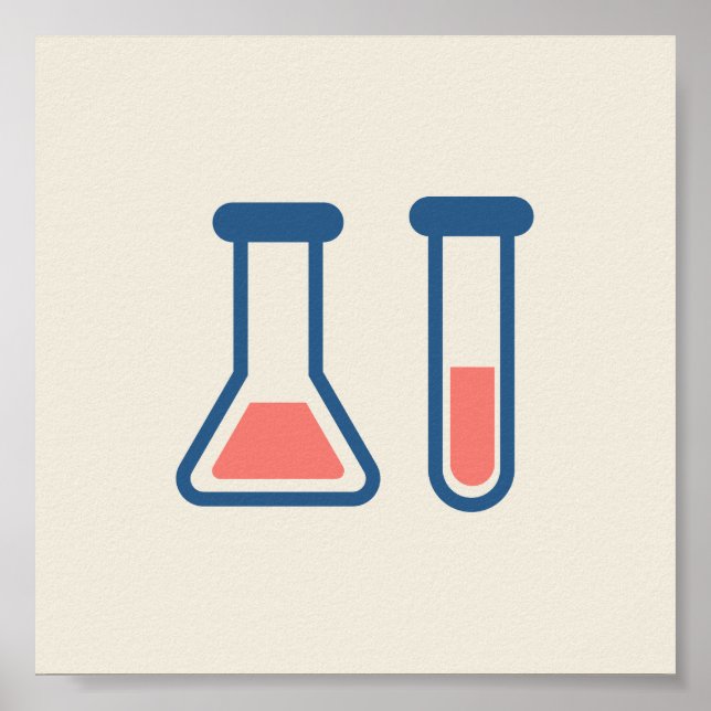 Beaker & Test Tube Science Themed Poster (Front)