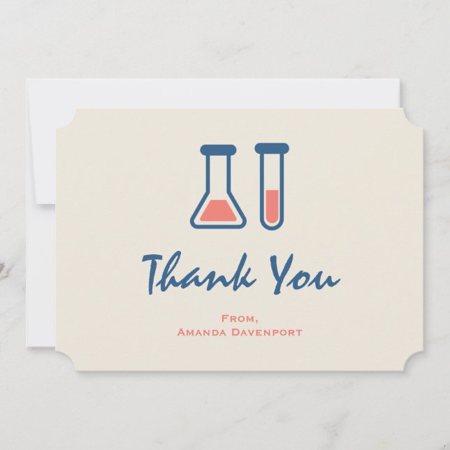Beaker & Test Tube Science Themed Thank You Card (Front)