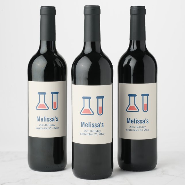 Beaker & Test Tube Science Themed Wine Label (Bottles)