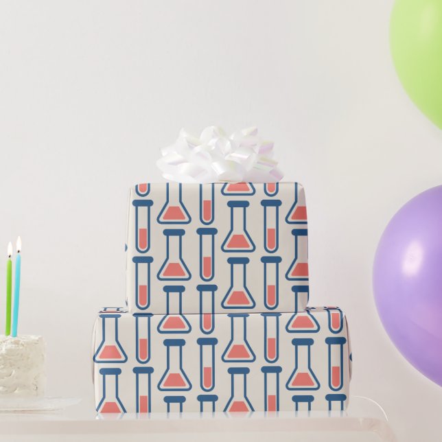 Beaker & Test Tube Science Themed Wrapping Paper (Party Gifts)