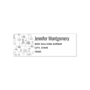 Beakers and Flasks Fun Science Pattern Address Self-inking Stamp