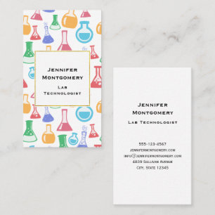 Beakers and Flasks Fun Science Pattern Business Card