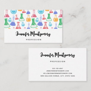 Beakers and Flasks Fun Science Pattern Business Card