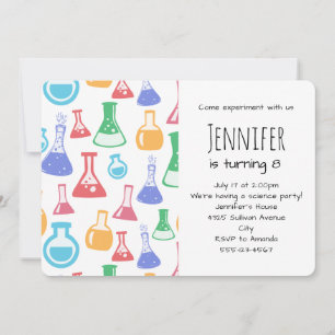 Beakers and Flasks Fun Science Pattern Invitation