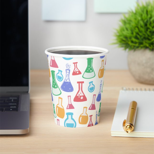 Beakers and Flasks Fun Science Pattern Paper Cups (Insitu)