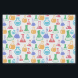 Beakers and Flasks Fun Science Pattern Tissue Paper<br><div class="desc">Patterned tissue paper with a fun and colourful pattern. Research scientist vibe with beakers and flasks of different shapes and sizes in bright happy colours.</div>