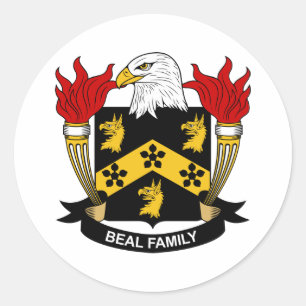 Beal Family Crest Classic Round Sticker