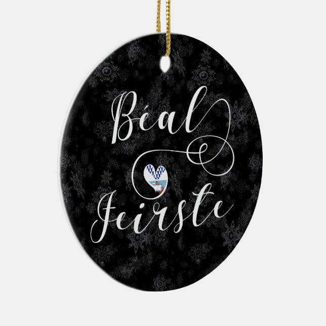 Béal Feirste Flag Heart, Belfast Ceramic Ornament (Right)