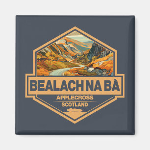 Bealach na Bà Scotland Travel Art Badge Magnet