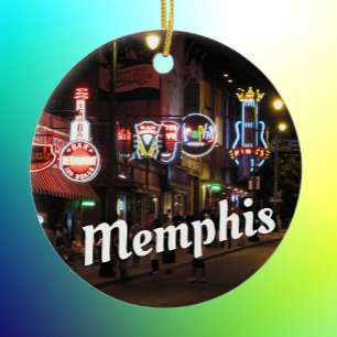 Beale Street, Memphis, Tennesee Ceramic Ornament