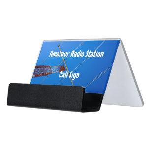 Beam Antenna on Red and White Tower Desk Business Card Holder