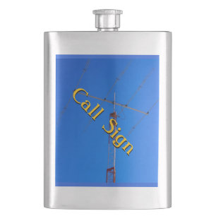 Beam Antenna with your callsign Hip Flask