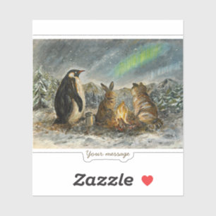 Beam Lingering Whimsical Aurora Animals Painting