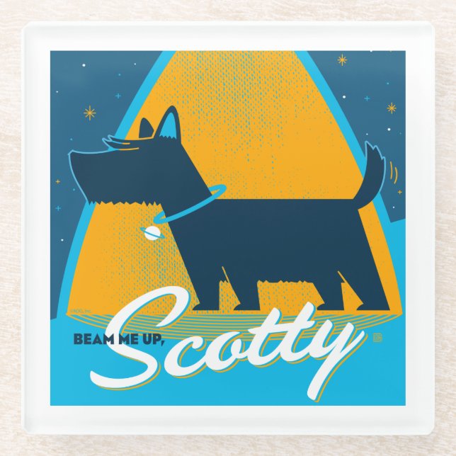 Beam Me Up Scotty Glass Coaster (Front)