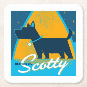 Beam Me Up Scotty Square Paper Coaster
