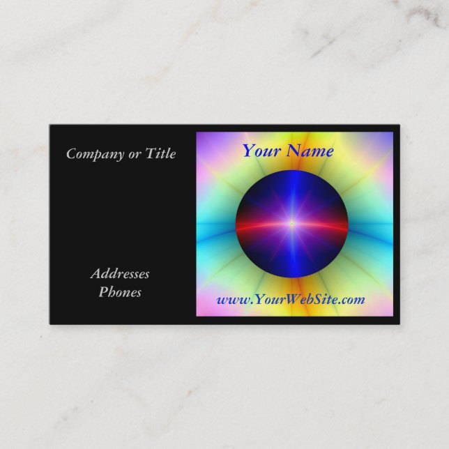 Beaming Crystal Power Business Card (Front)