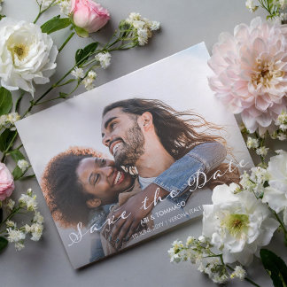 Beaming Delight Photo Wedding Save the Date Postcard