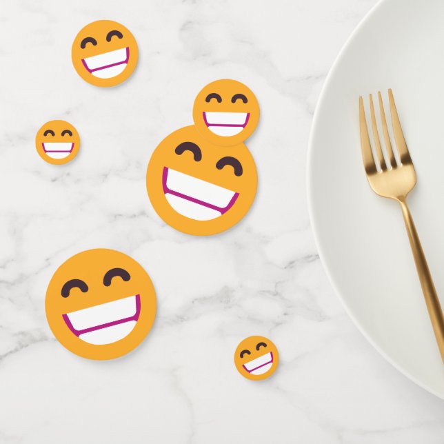 Beaming Face Smiling Eyes Cute Custom Colours Emoj Confetti (Group)