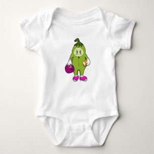 Bean at Football Sports Baby Bodysuit
