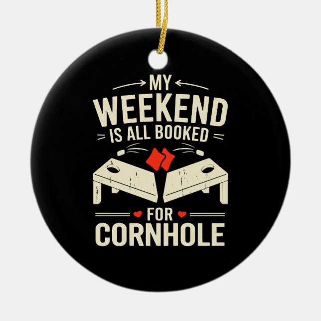  Bean Bag Toss Game Player Long Sleeve  Ceramic Ornament (Front)