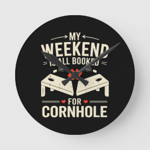 Bean Bag Toss Game Player Long Sleeve Round Clock