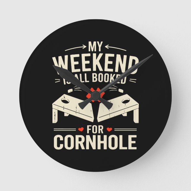  Bean Bag Toss Game Player Long Sleeve  Round Clock (Front)