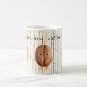 Bean But First Coffee Brown Dots Stripes Mug