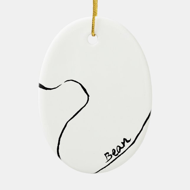 Bean Ceramic Tree Decoration (Front)