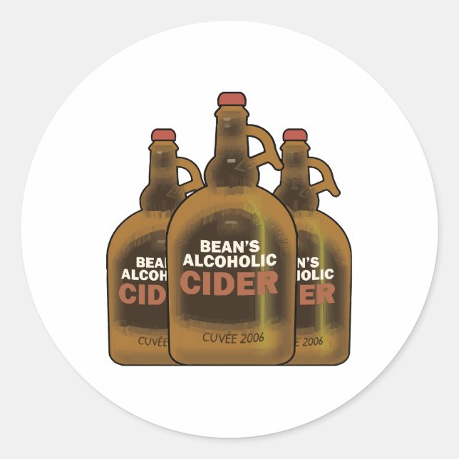 Bean Cider Classic Round Sticker (Front)