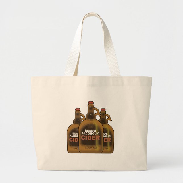 Bean Cider Large Tote Bag (Front)