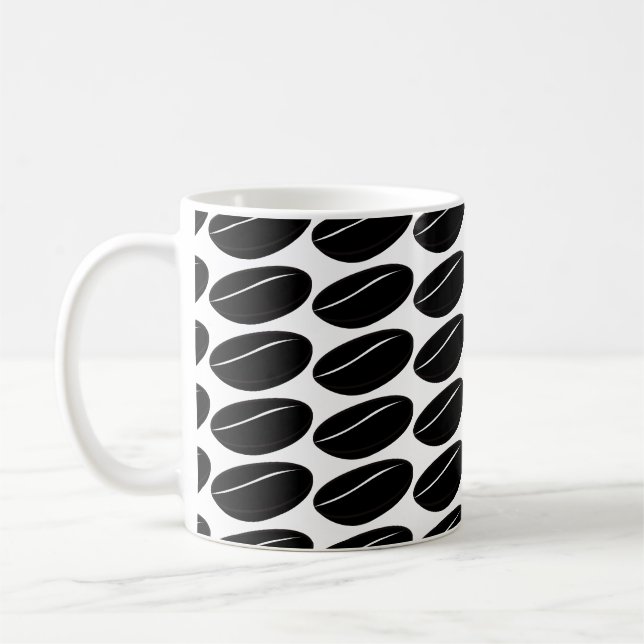 Bean Coffee Black – Bold Minimalist Coffee Design Mug (Left)