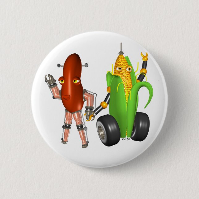 Bean cornbots 6 cm round badge (Front)