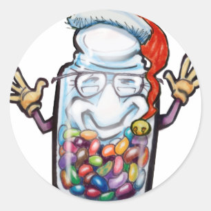 Bean Counters Christmas Classic Round Sticker