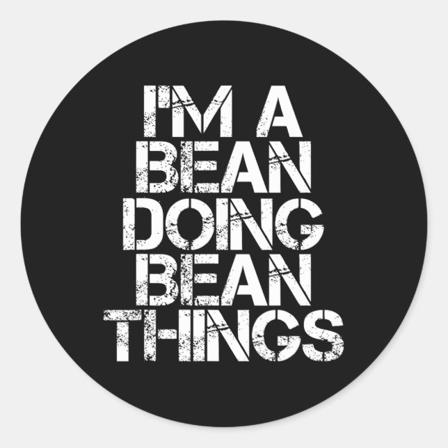 Bean Funny Surname Family Tree Birthday Reunion Gi Classic Round Sticker (Front)